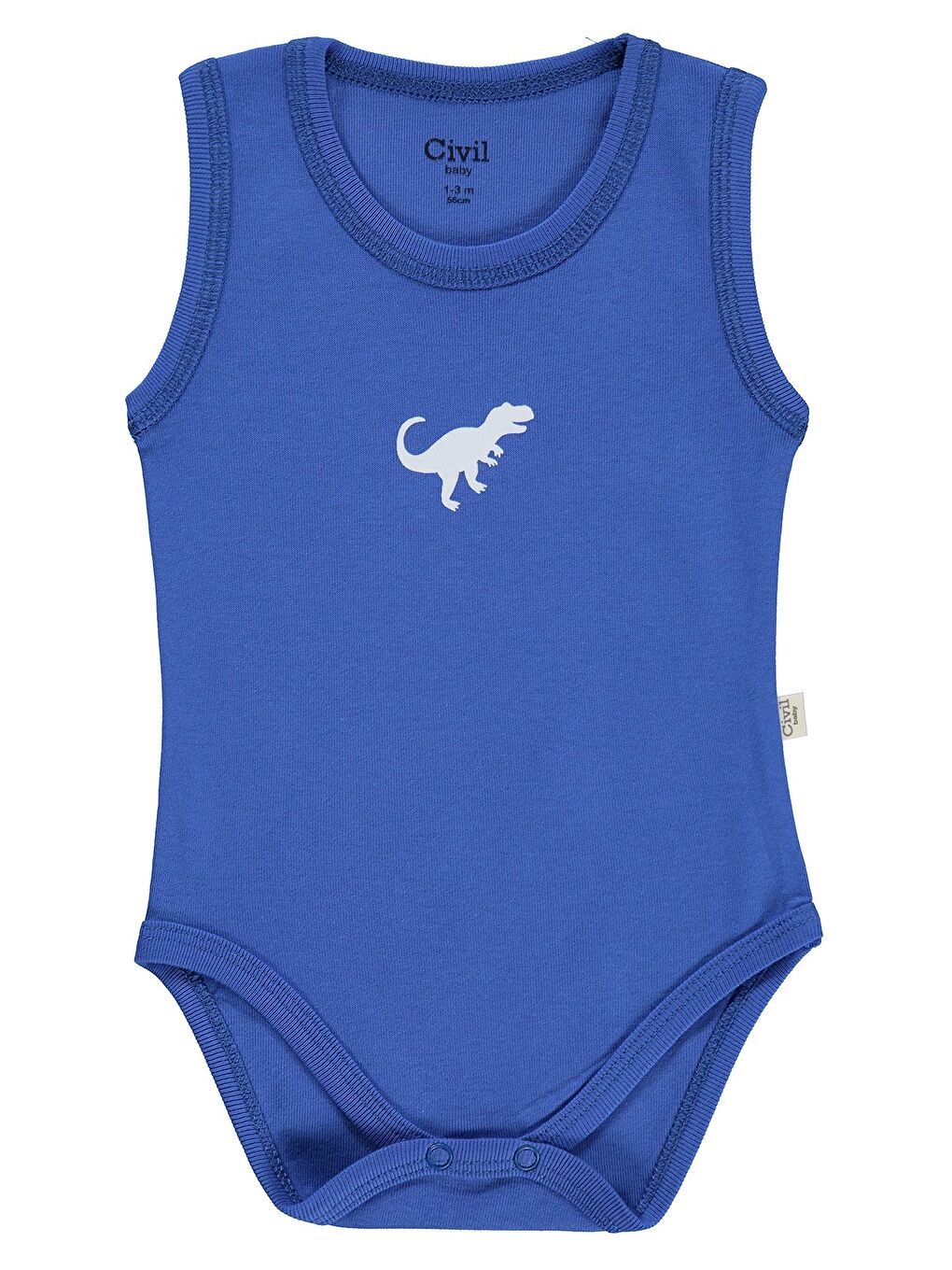 Baby Dinozor Baskılı 3 Lü 0-36 Ay Çıtçıtlı Badi - Kırmızı-4