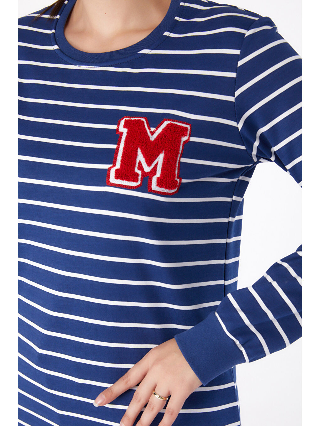 Nakışlı Sweatshirt Lacivert - 26291-4