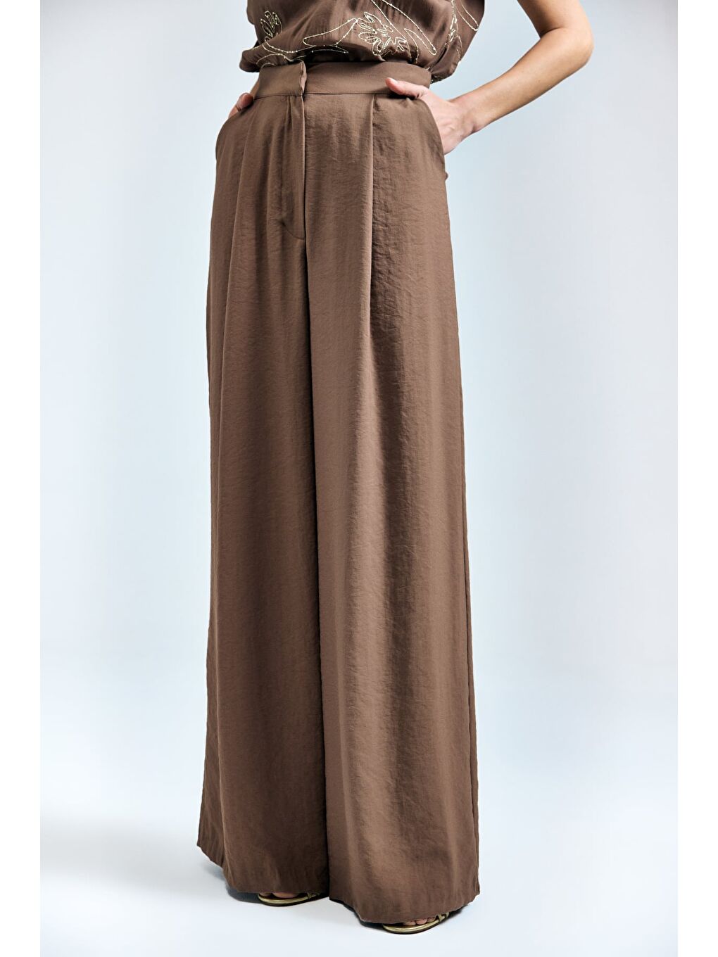 Kahverengi Dina Pantolon - Kahve-5