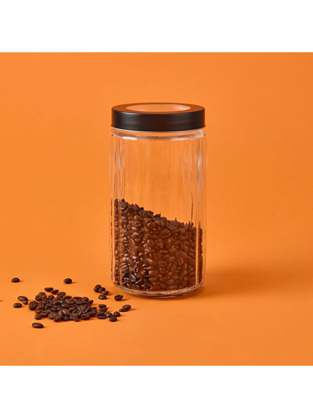 Borosilikat Cam Saklama Kabı - Gri / Siyah - 1700 ml