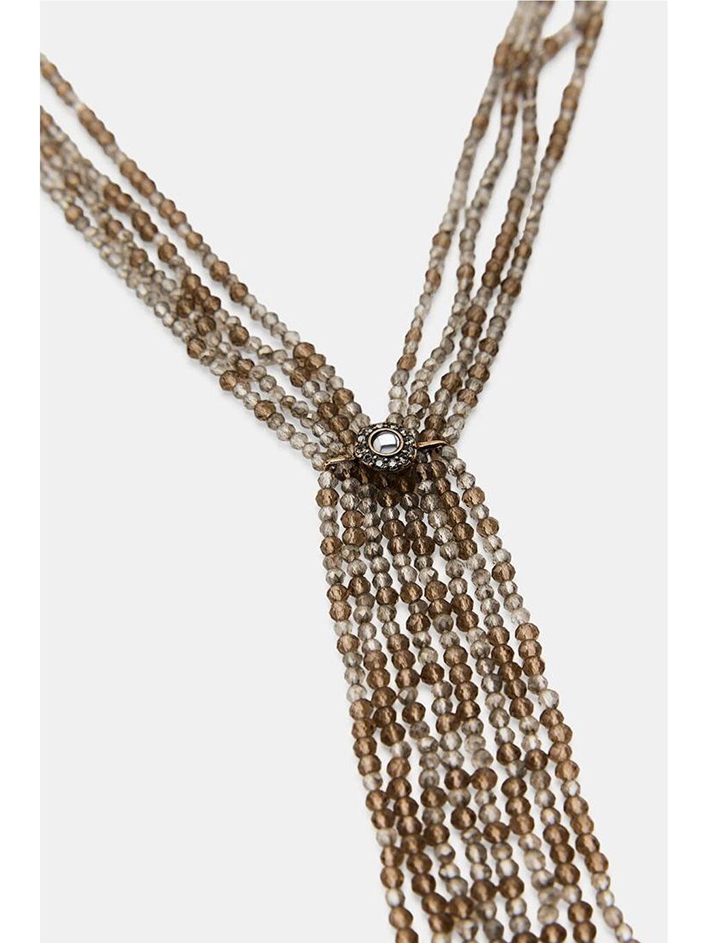 Sarı İkili Boncuklu Ve Taşlı Kolye Seti-1