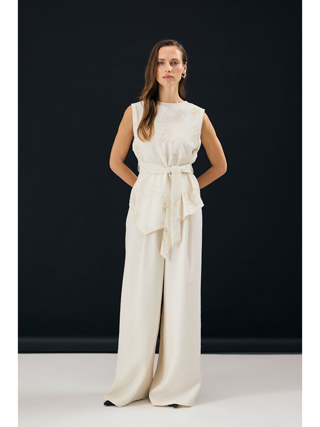 Bej Dina Pantolon - Taş-1