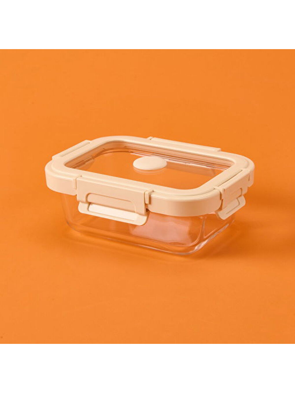 Kilitli Cam Saklama Kabı - Gri / Bej - 370 ml-3