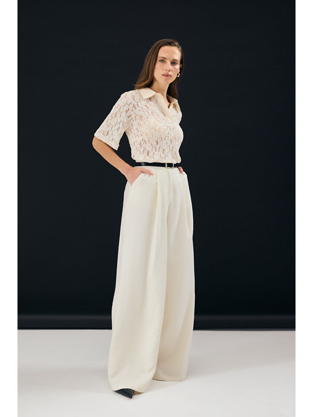 Bej Dina Pantolon - Taş-4