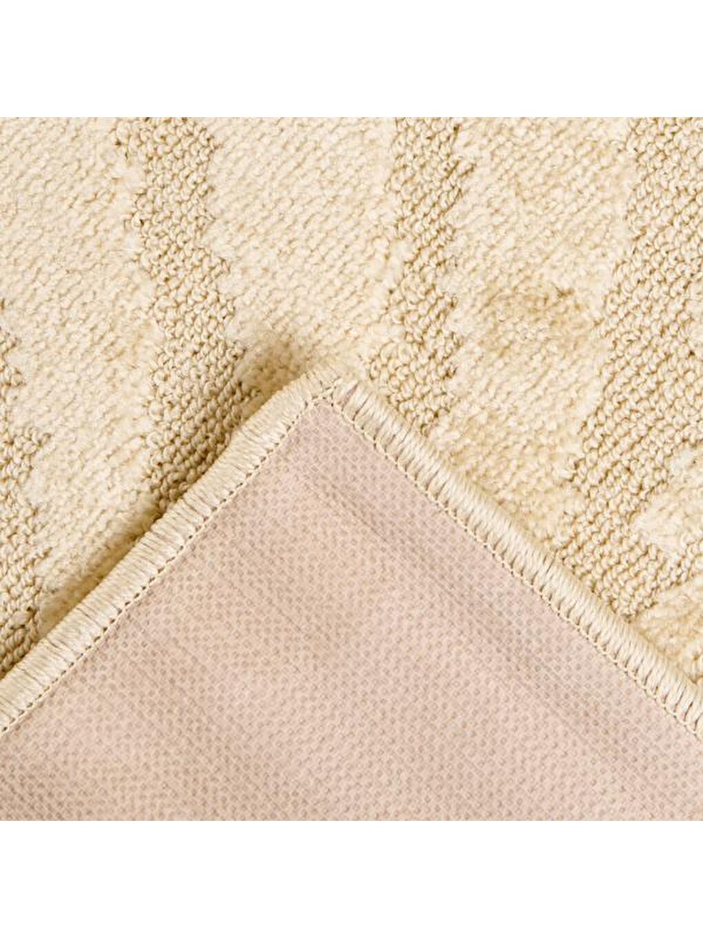 Soft Leaf Shaggy Halı - Bej - 120x180 cm-3