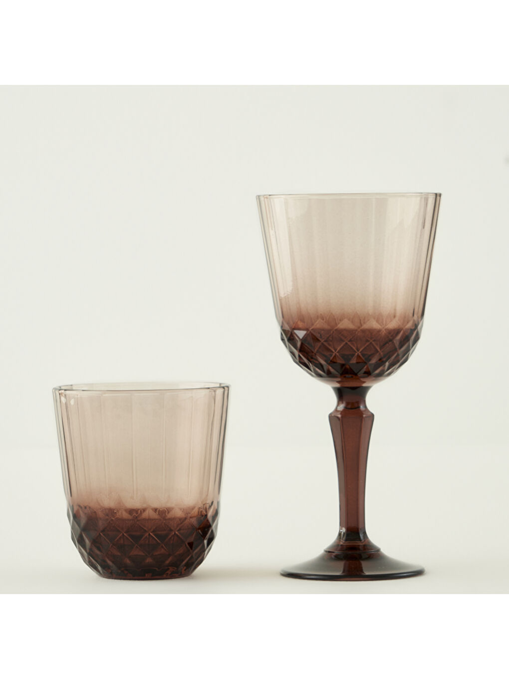 Colore Kesme Bardak-Kadeh Seti 12'li Kahverengi