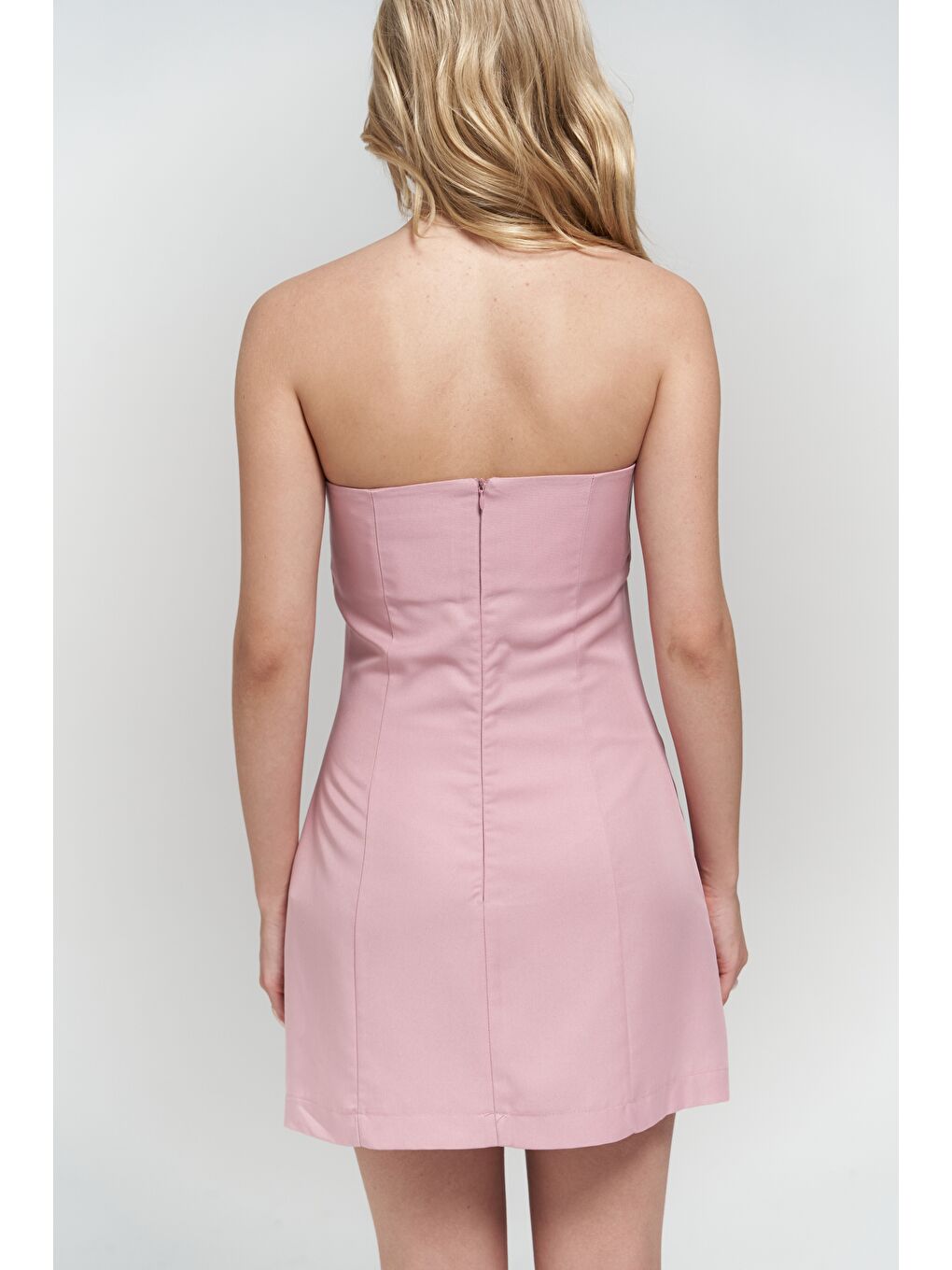 Clara Straplez Pembe Elbise-3