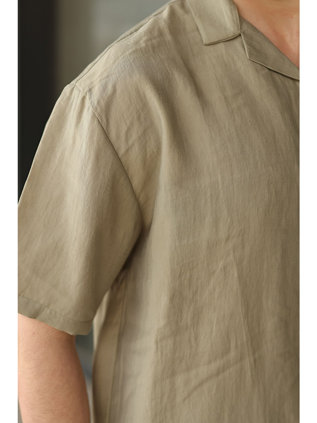 Mint Yeşili Kumaş Erkek Şort Gömlek Takım E7352-2