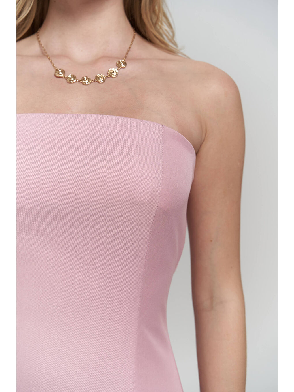 Clara Straplez Pembe Elbise-4