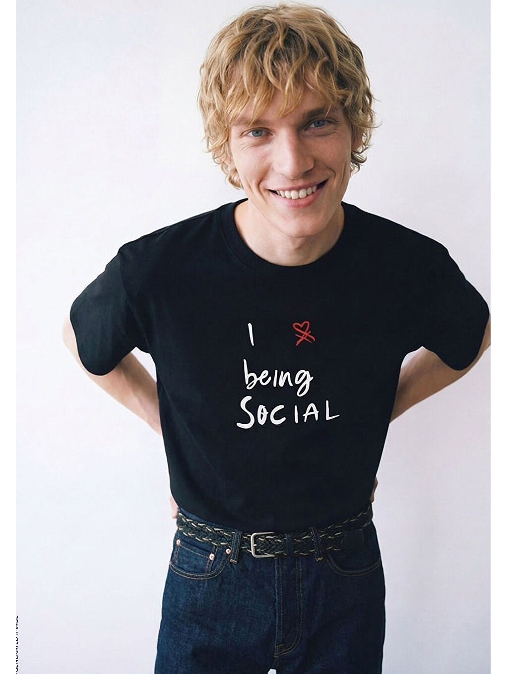 Erkek Siyah  %100 Pamuk Grafik Baskılı Bisiklet Yaka T-Shirt
