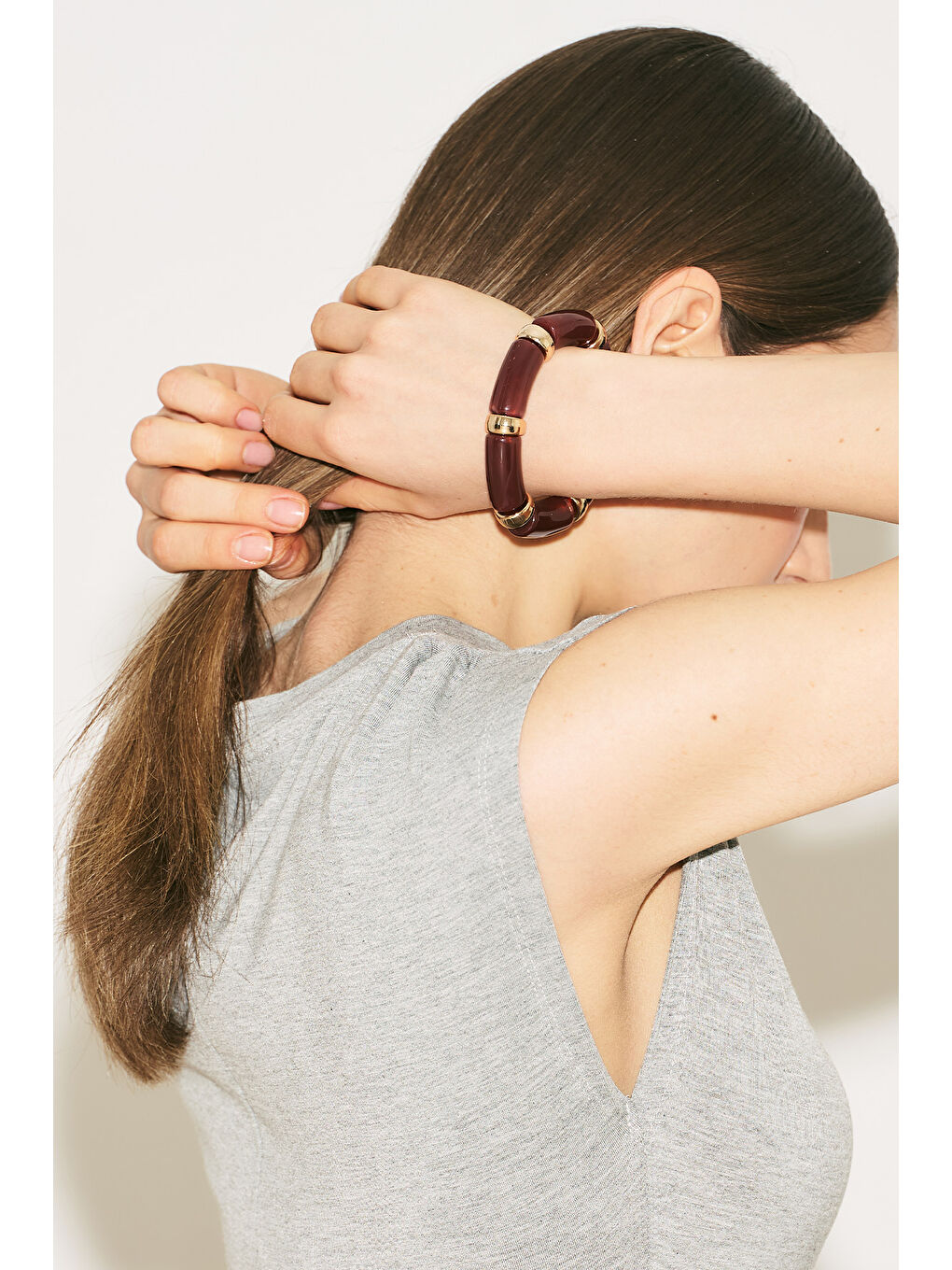 Karışık Bordo Lastikli Bileklik Mıx