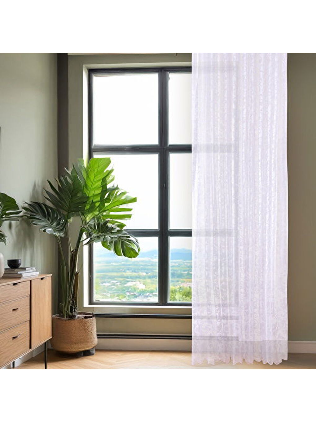 Evidea Soft Charlot Tül Perde - Beyaz - 300x270 cm