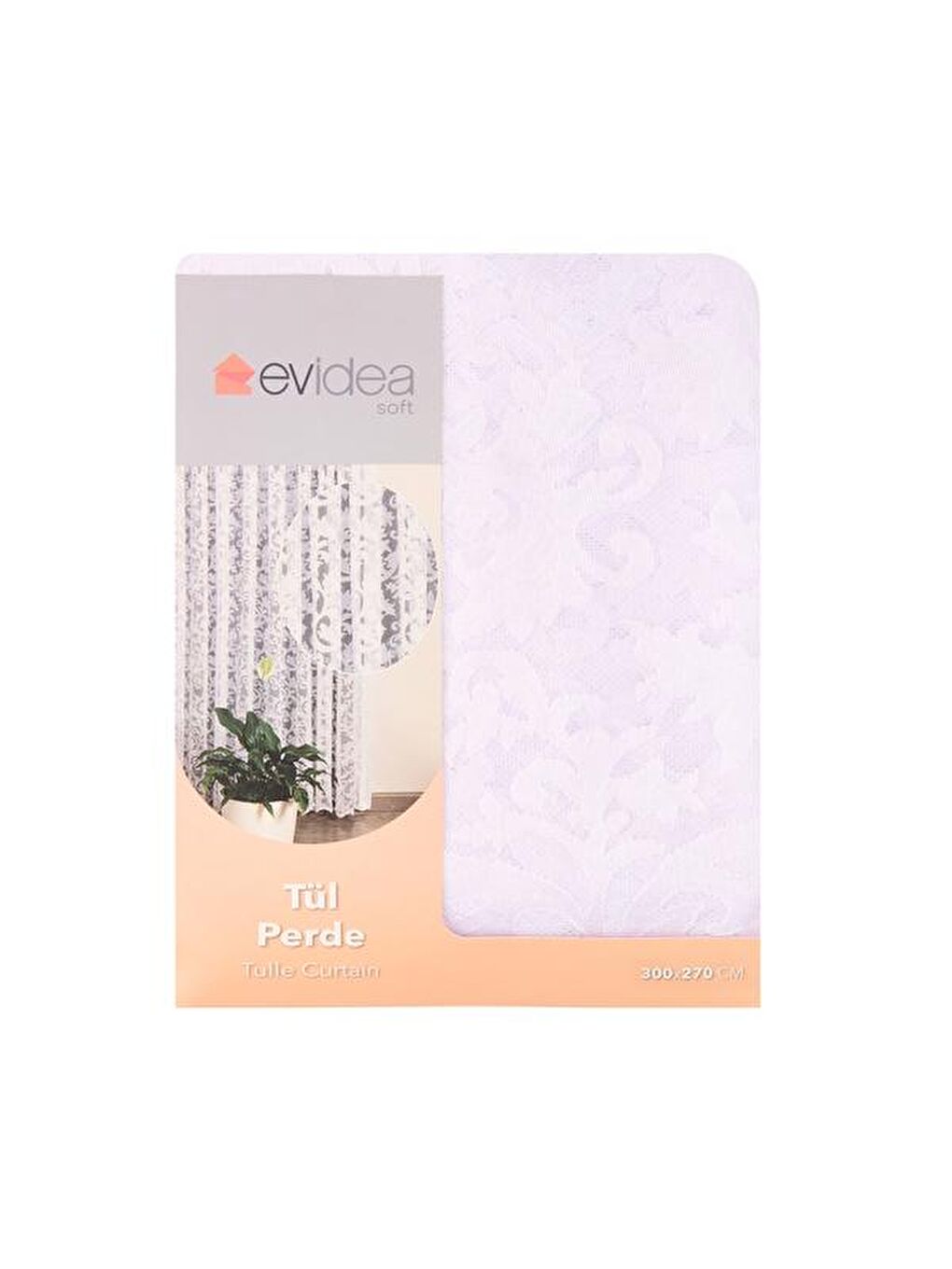 Evidea Soft Charlot Tül Perde - Beyaz - 300x270 cm - 1