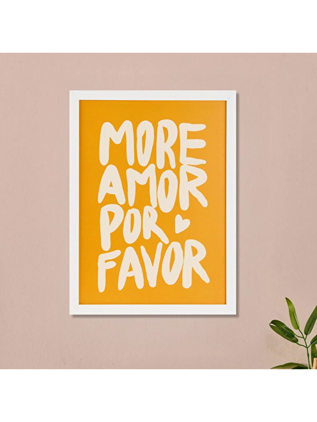 Deco More Amor Por Favor Pano - Sarı - 30x40 cm