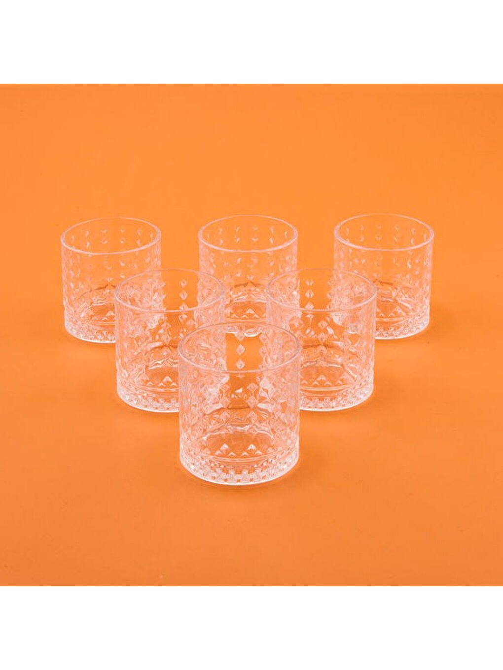 Renksiz Trey 6'lı Cam Su Bardağı - Şeffaf - 222 ml-2