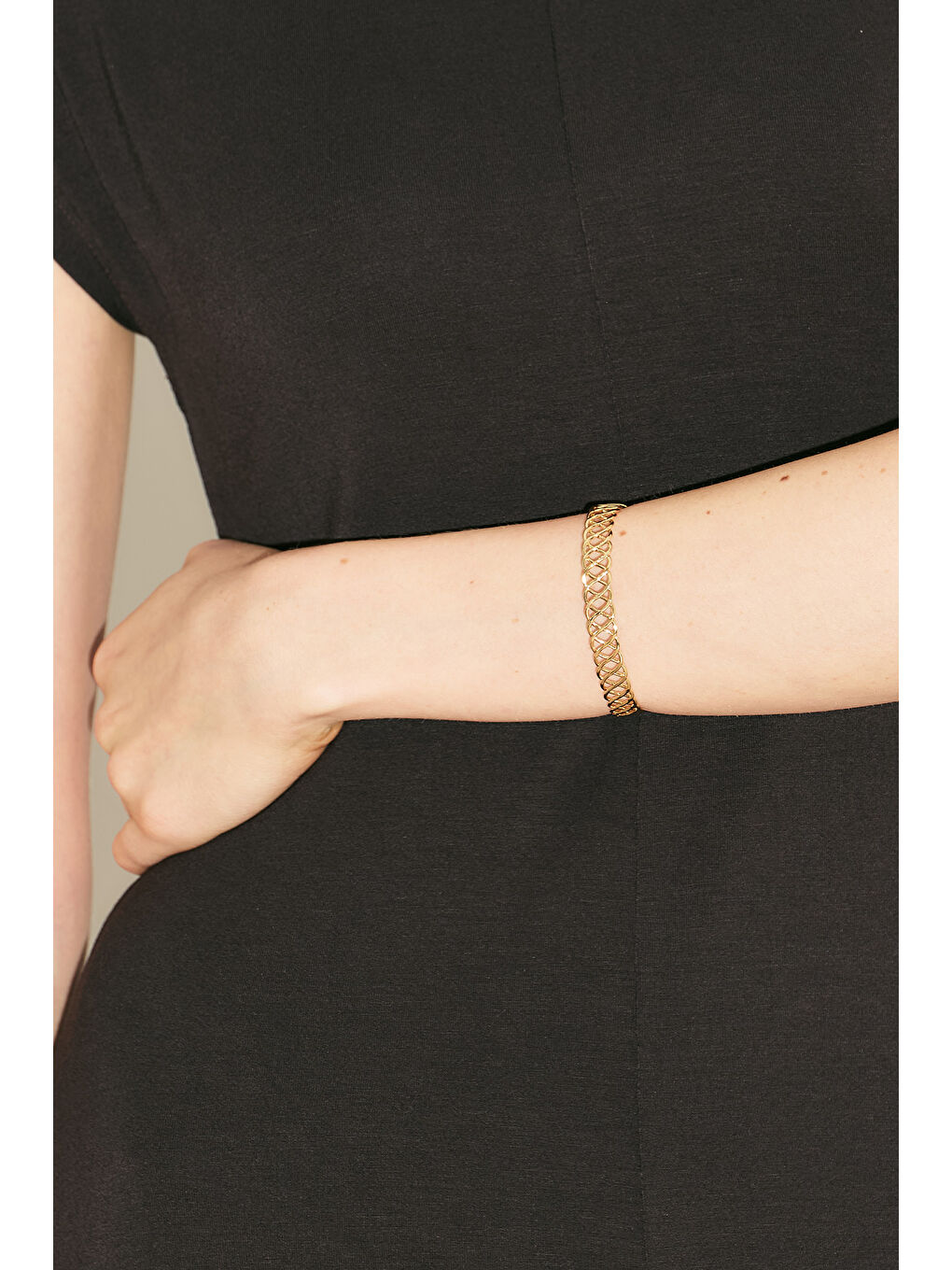 Sarı Örgü Bilezik Gold-1