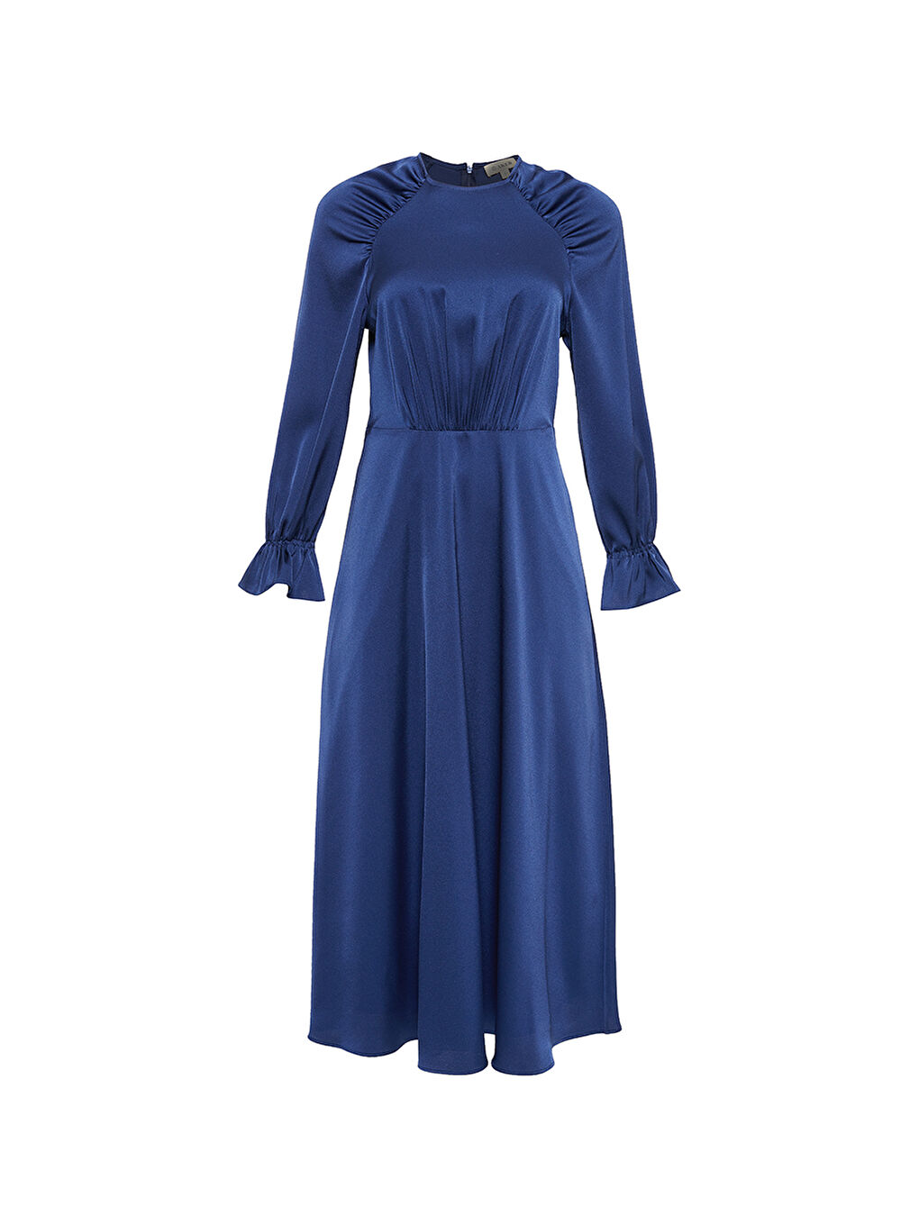 Lacivert Büzgü Detaylı Elbise