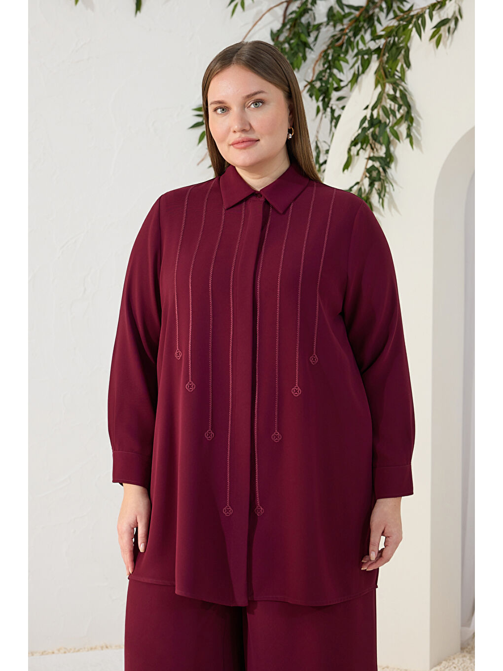 Bordo Nakışlı Takım-1