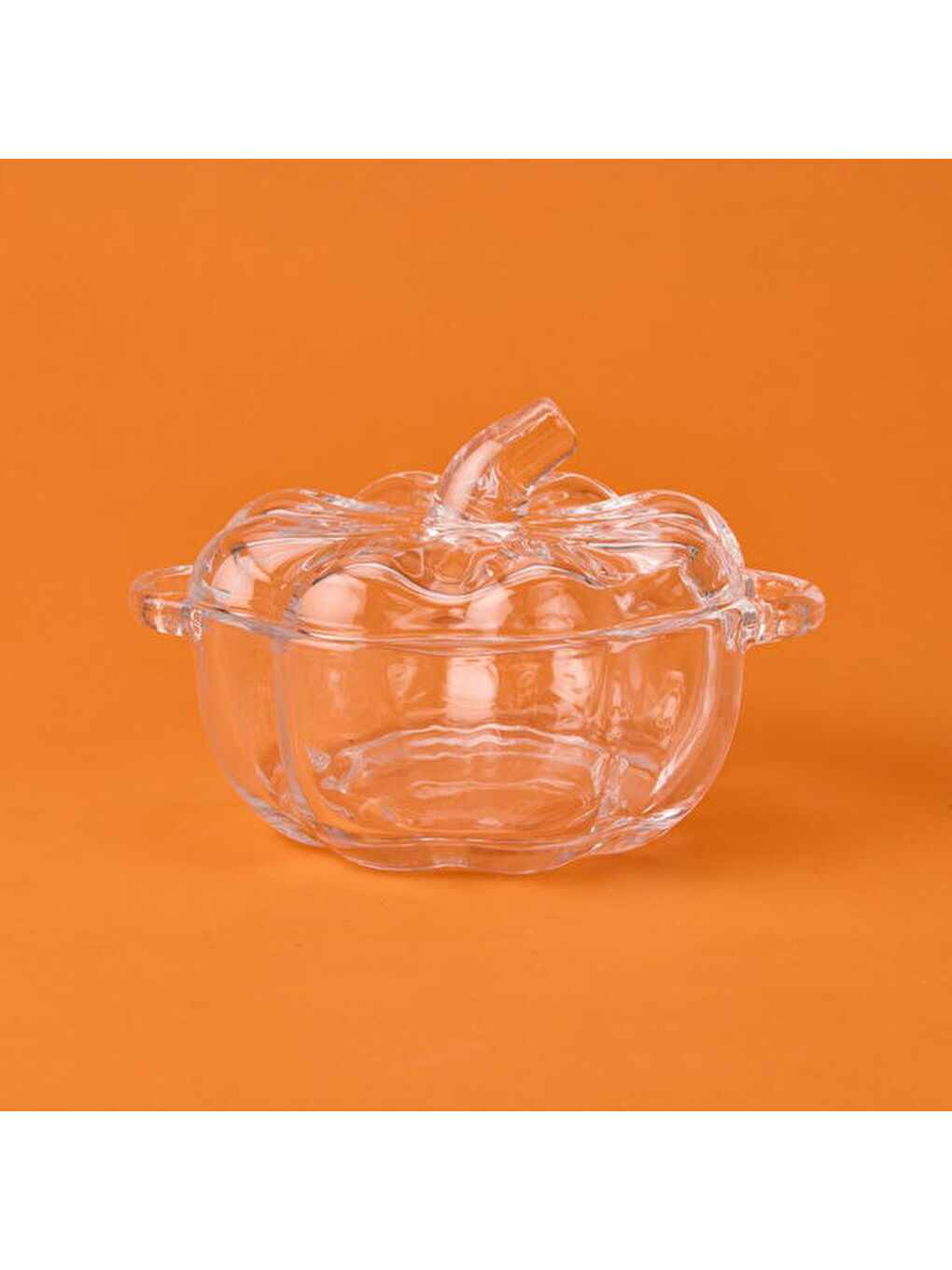 Renksiz Kulplu Cam Şekerlik - Şeffaf - 10 cm