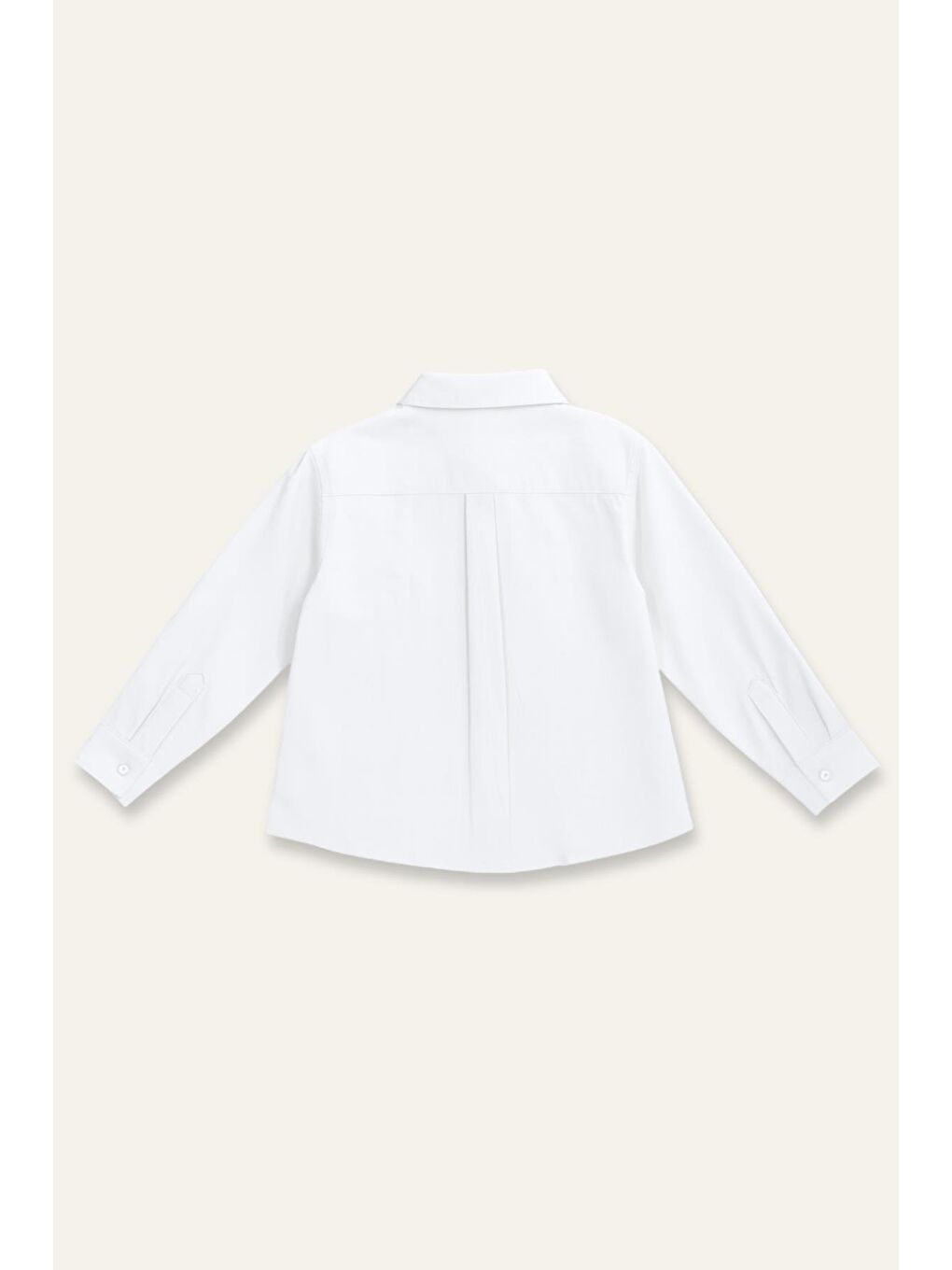 Kız Çocuk Cep Detaylı Poplin Gömlek - Beyaz-1