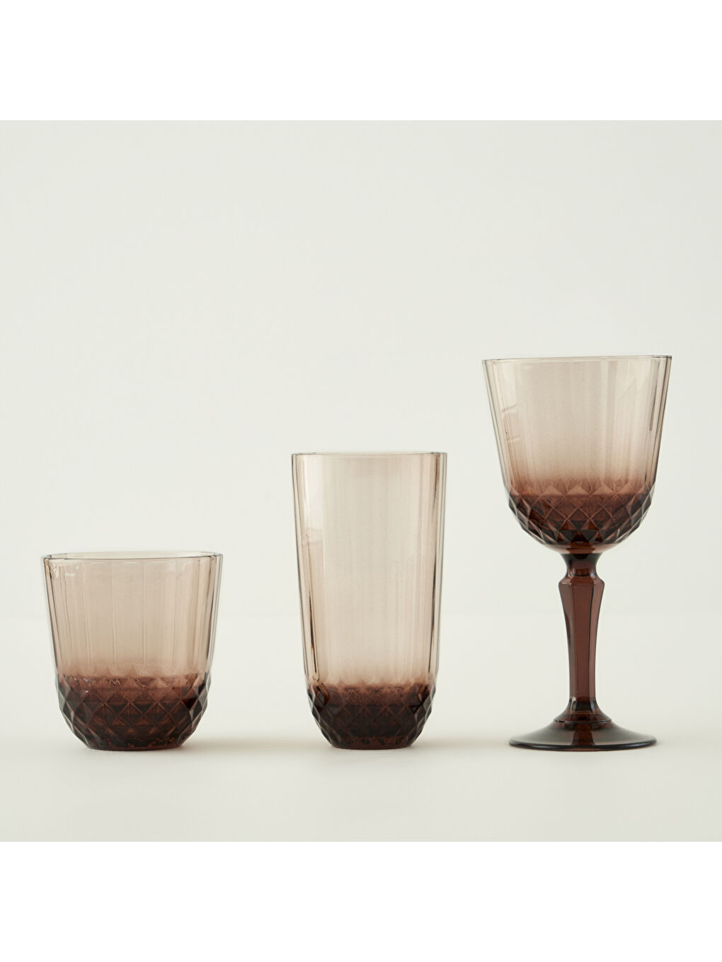 Colore Kesme Kadeh 6'lı Kahverengi (310 cc)-3