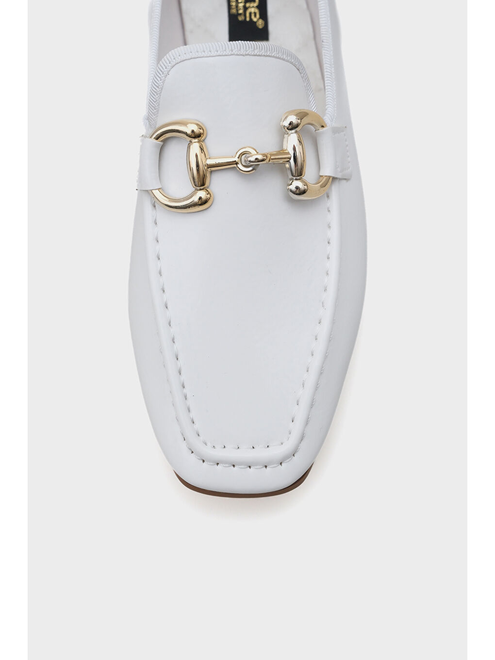 Beyaz Candi Metal Tokalı Kadın Loafer-2