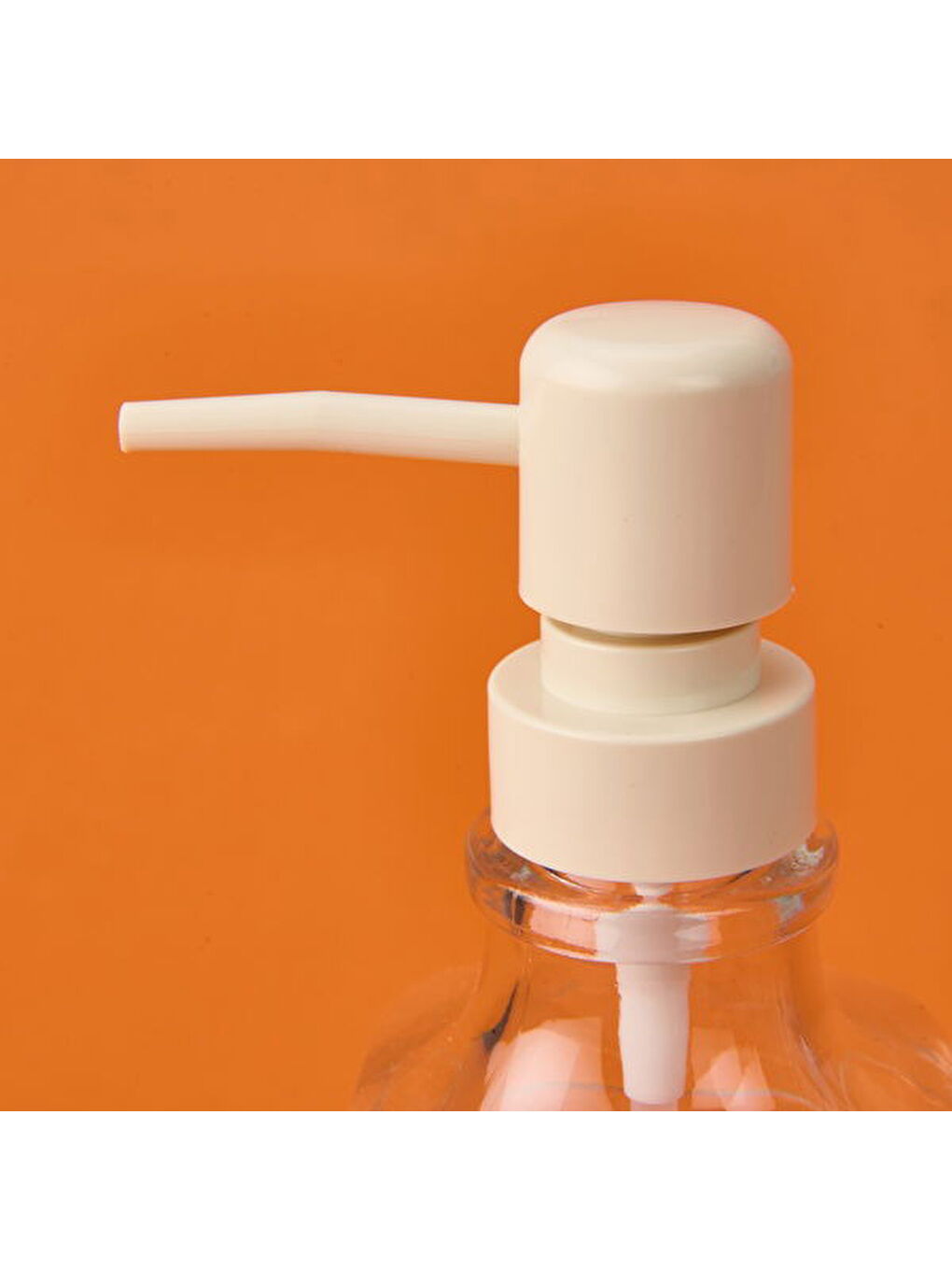 Renksiz Luis Cam Sıvı Sabunluk - Şeffaf / Bej - 20x8 cm-1