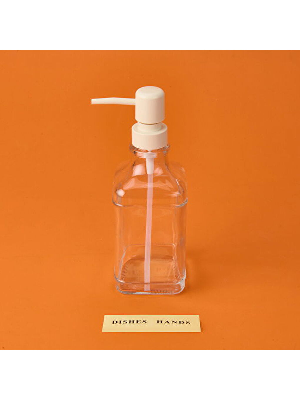 Renksiz Luis Cam Sıvı Sabunluk - Şeffaf / Bej - 20x8 cm-3