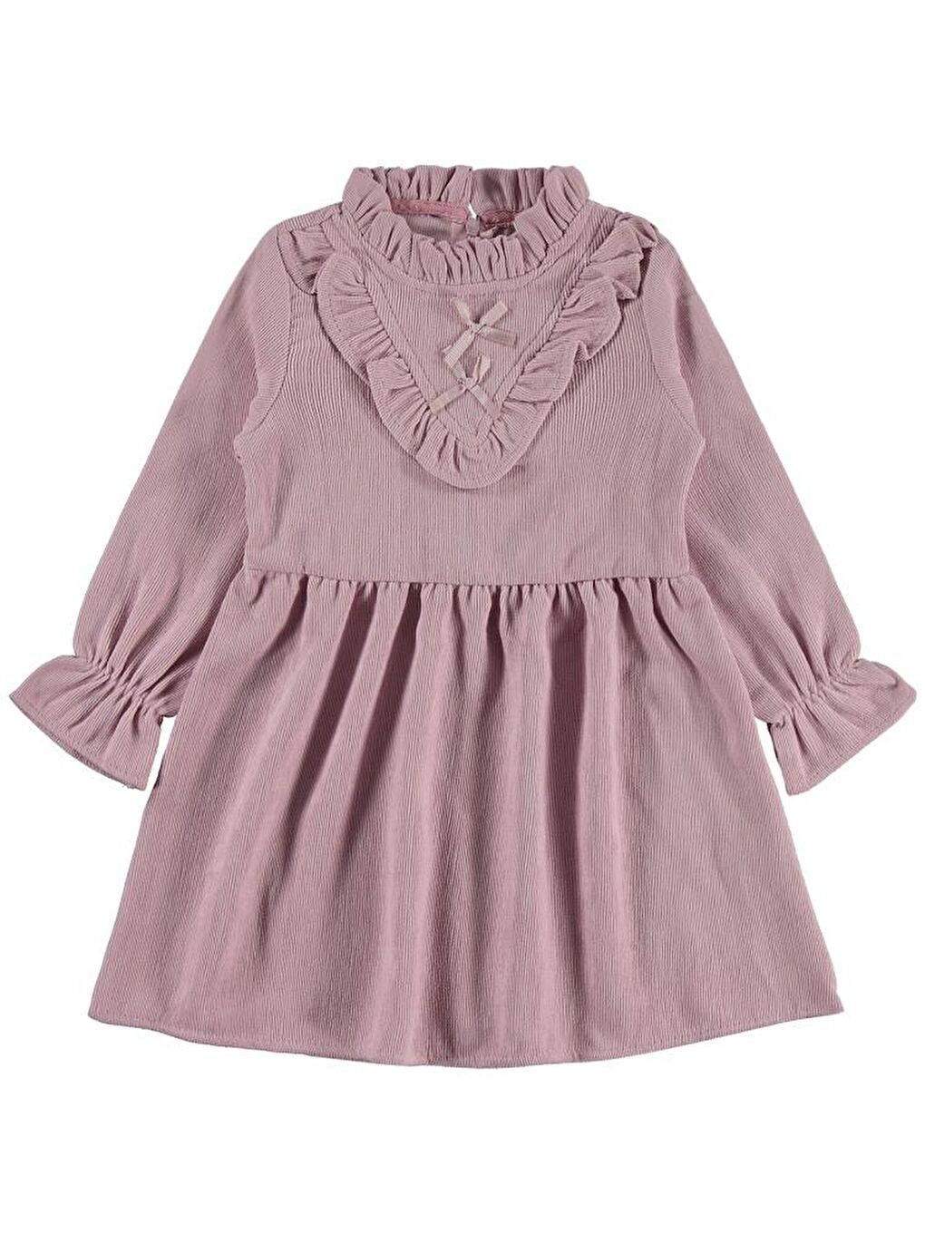 Girls Fiyonklu 2-5 Yaş Elbise - Pembe 3-4 Yaş