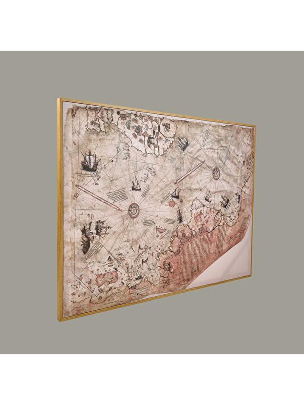 Deco Piri Reis Tablo - Açık Kahverengi - 120x90 cm-1