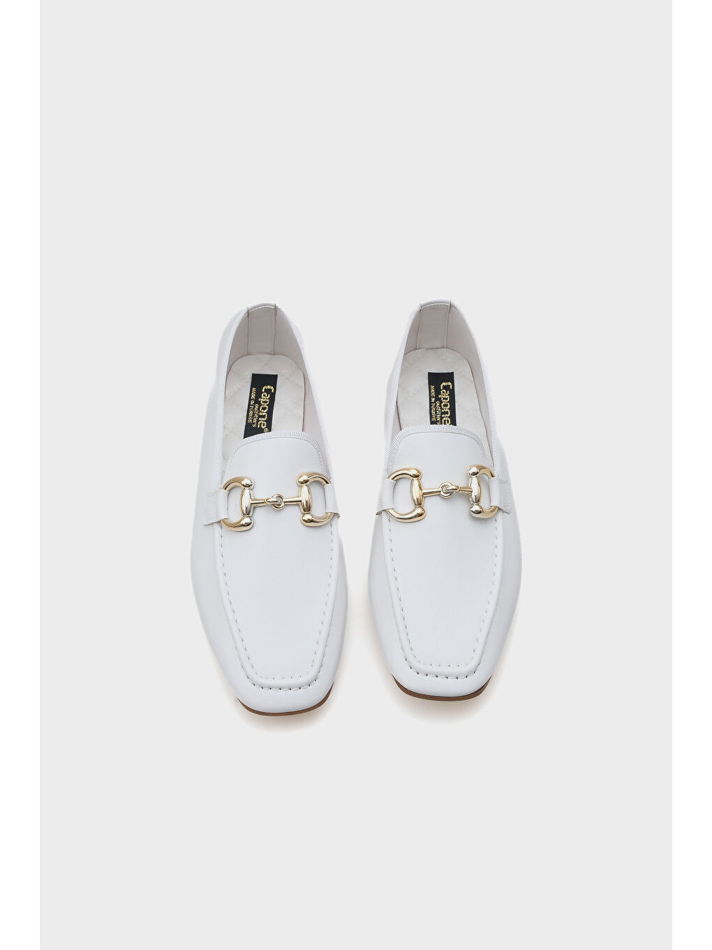 Beyaz Candi Metal Tokalı Kadın Loafer-5