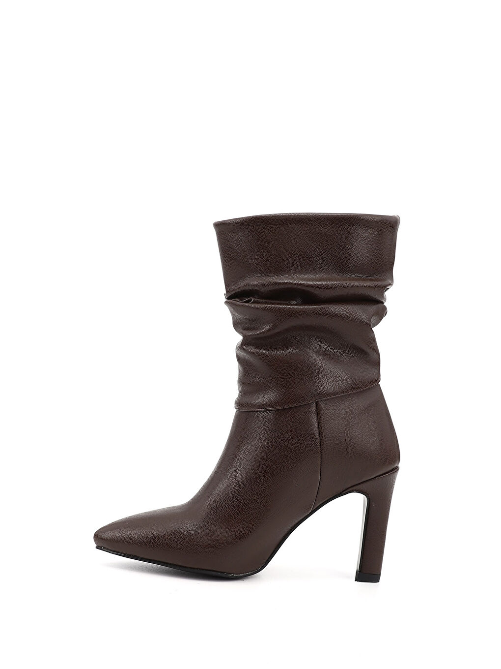 Kahverengi Kadın ÇİKOLATA KAHVE Sivri Burun Körüklü İnce Topuklu Çizme-2