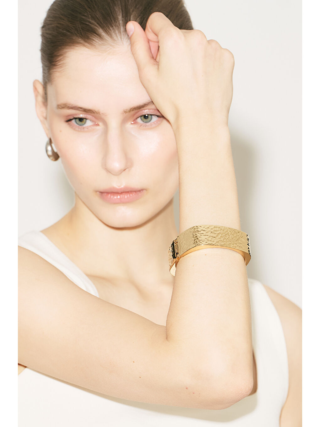 Sarı Kare Kelepçe Bileklik Gold-1