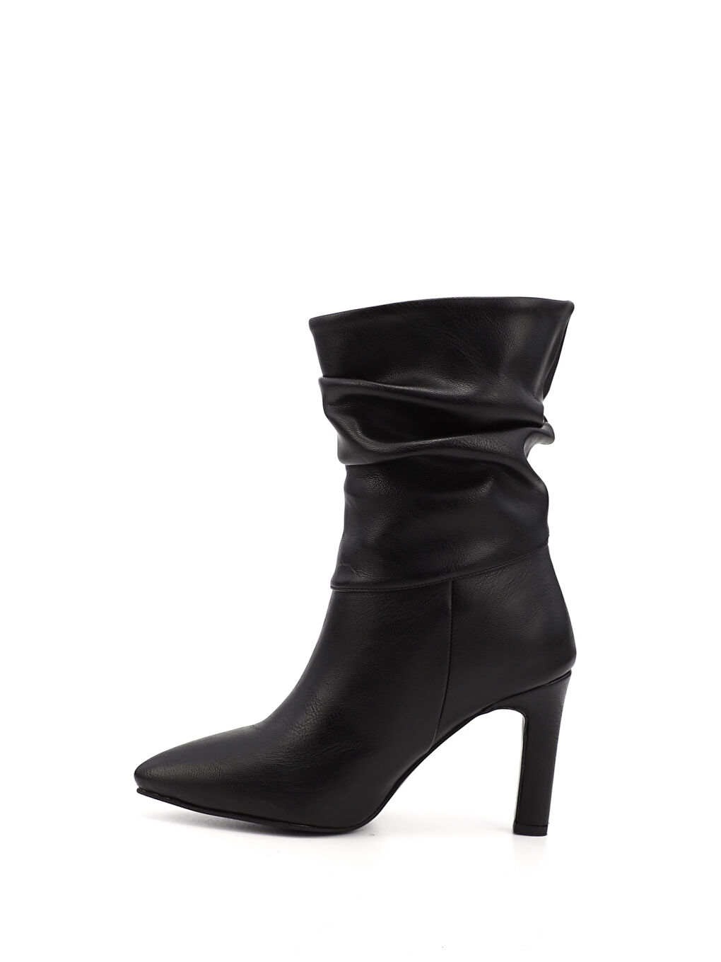 Mor Kadın ZÜMRÜT-SİYAH Sivri Burun Körüklü İnce Topuklu Çizme-2