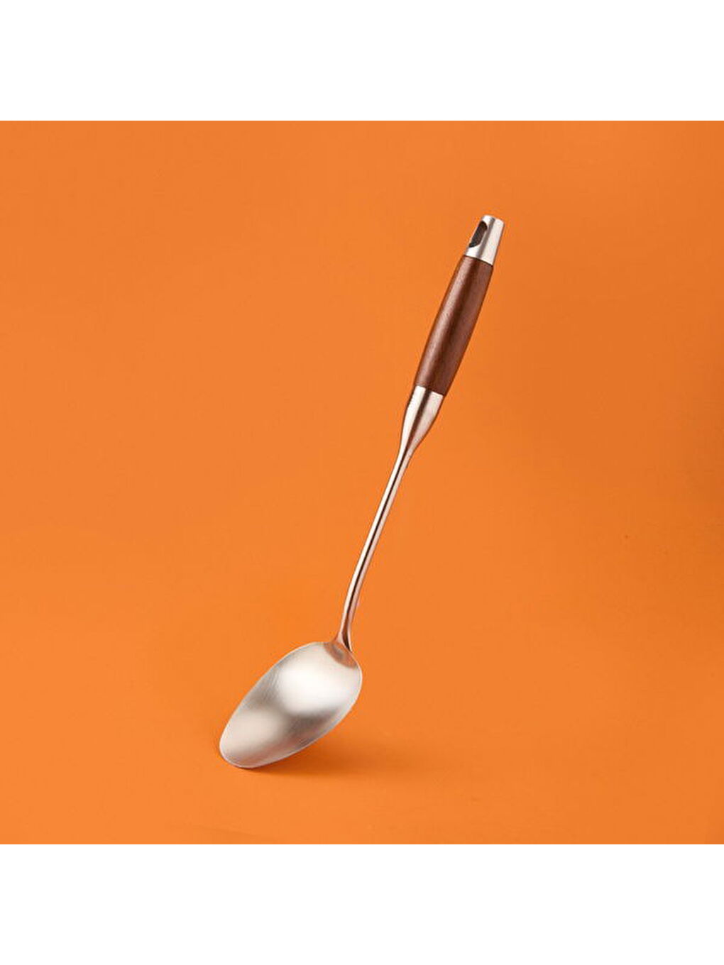 4'lü Ahşap Saplı Kepçe Seti - Gri / Kahverengi-4