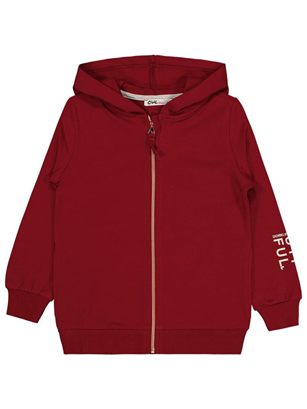 Girls Basic 10-13 Yaş Hırka - Bordo 10-11 Yaş