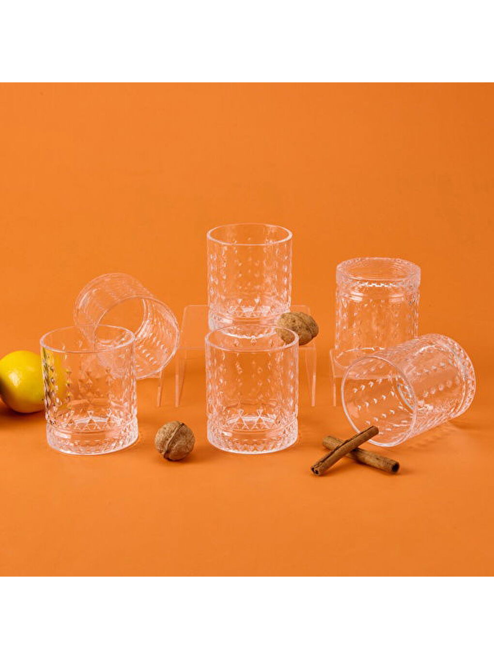 Renksiz Vanni 6'lı Cam Su Bardağı - Şeffaf - 450 ml