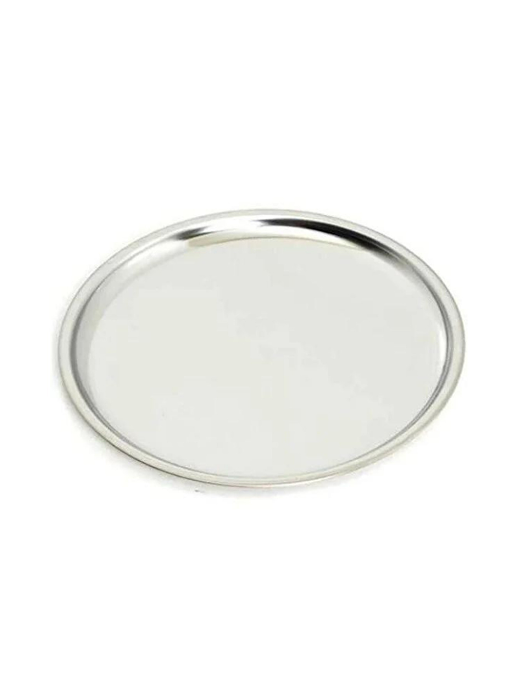 Gri Paslanmaz Çelik 2 Adet 21 Cm Yuvarlak Servis Tabağı-1