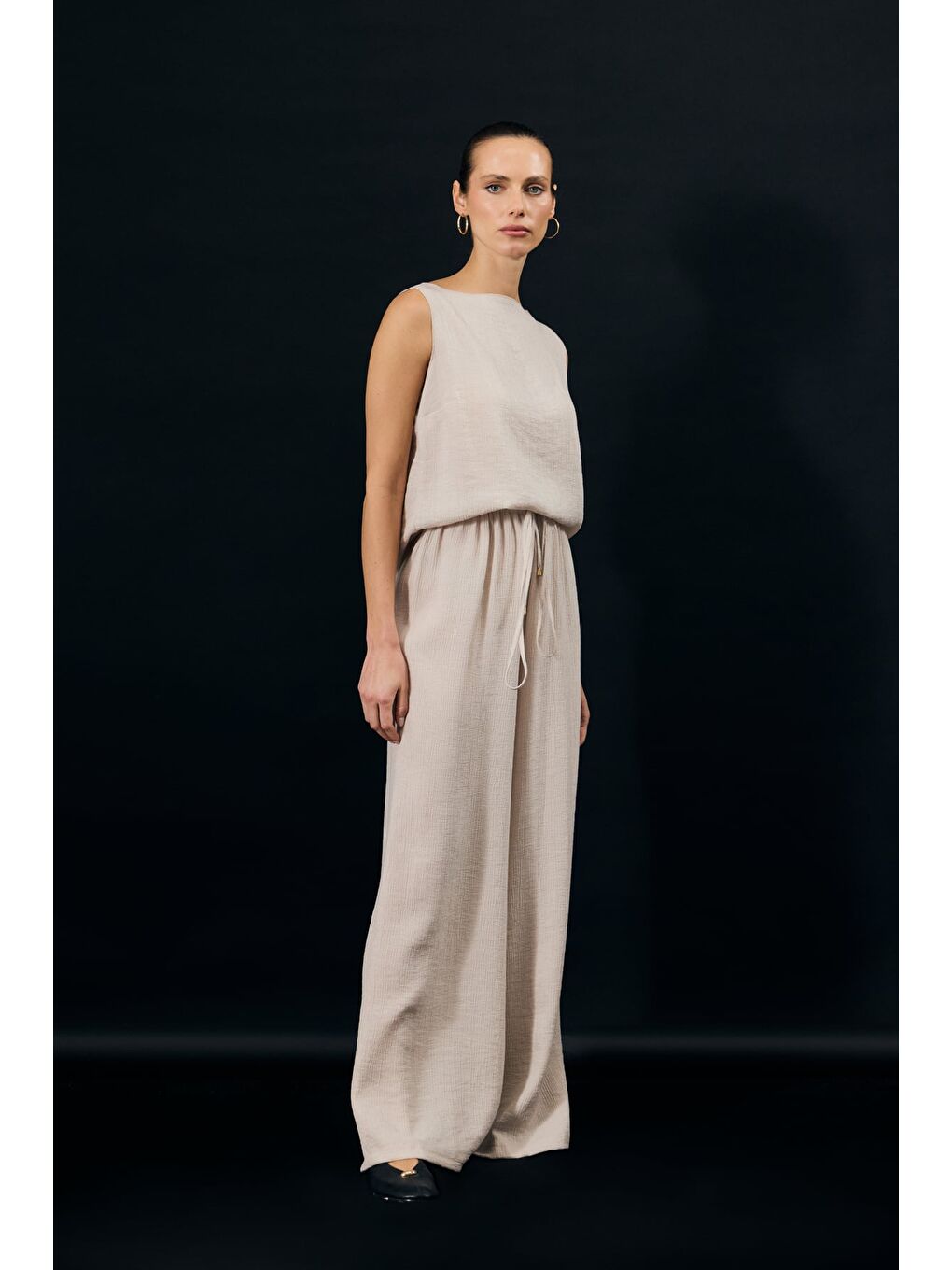 Glow Pantolon - Bej-4