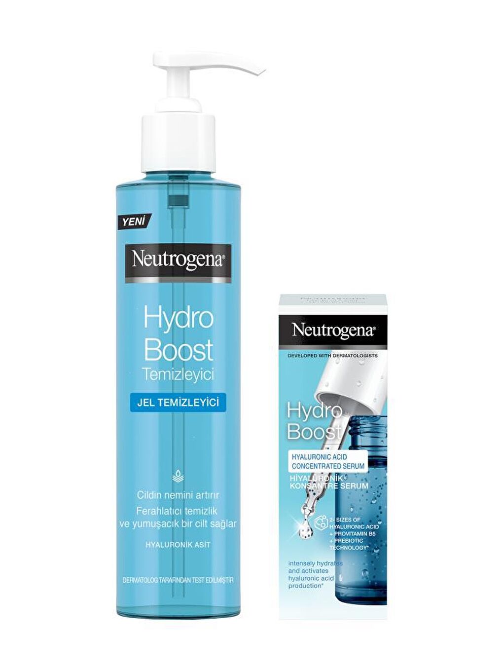 Neutrogena Hydro Boost Jel Temizleyici 200 ml + Hydro Bost Hiyalüronik Asit Konsantre Ser - 2