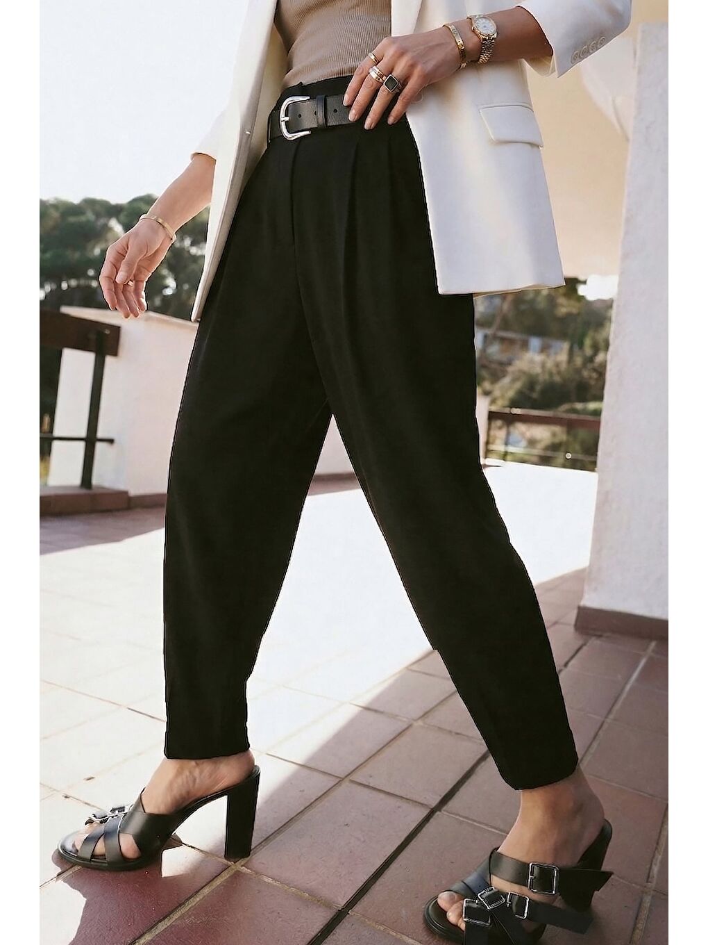 Talia Havuç Pantolon - Siyah-1