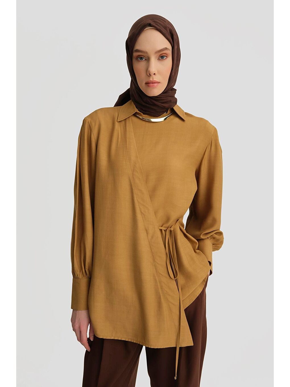 Kahverengi Anvelop Gömlek 25Y3704 Sahra-1