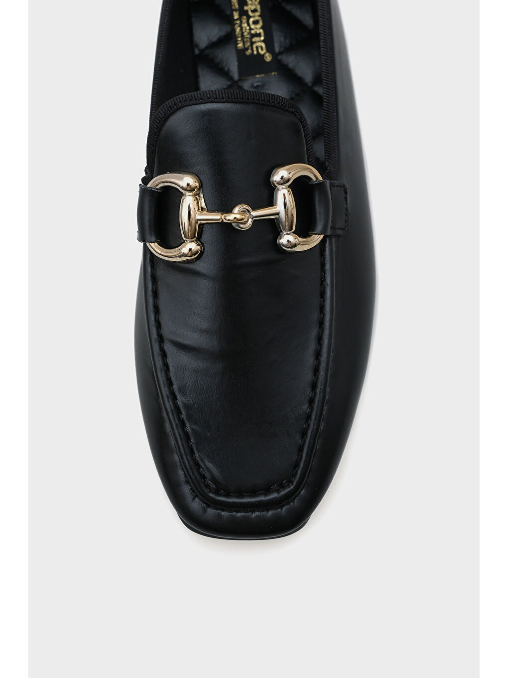Siyah Candi Metal Tokalı Kadın Loafer-2