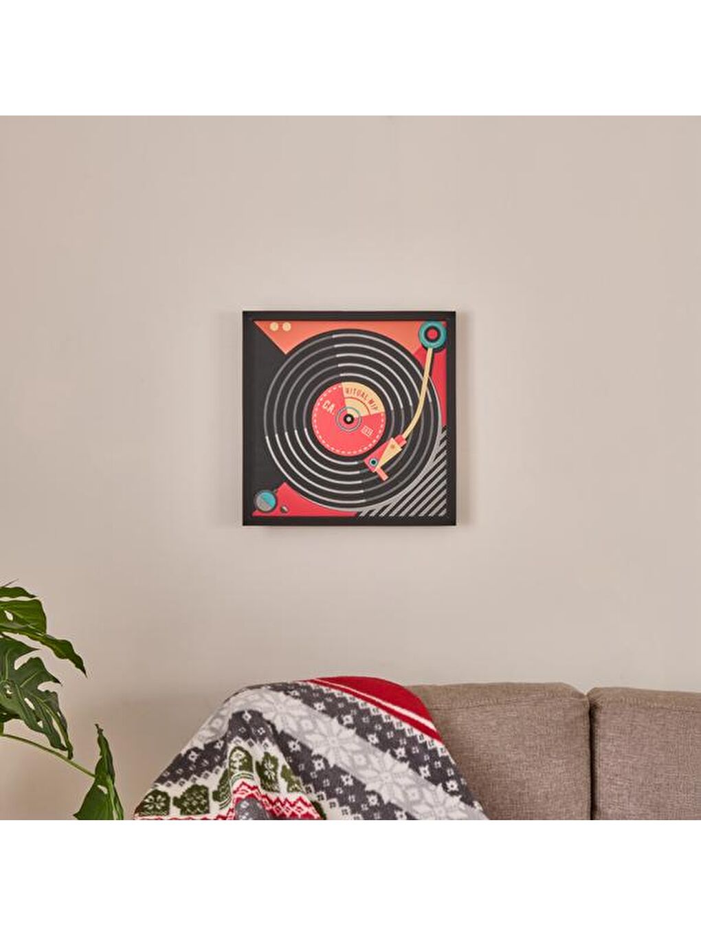 Karışık Deco Pikap Pano Tablo - Renkli - 40x40 cm