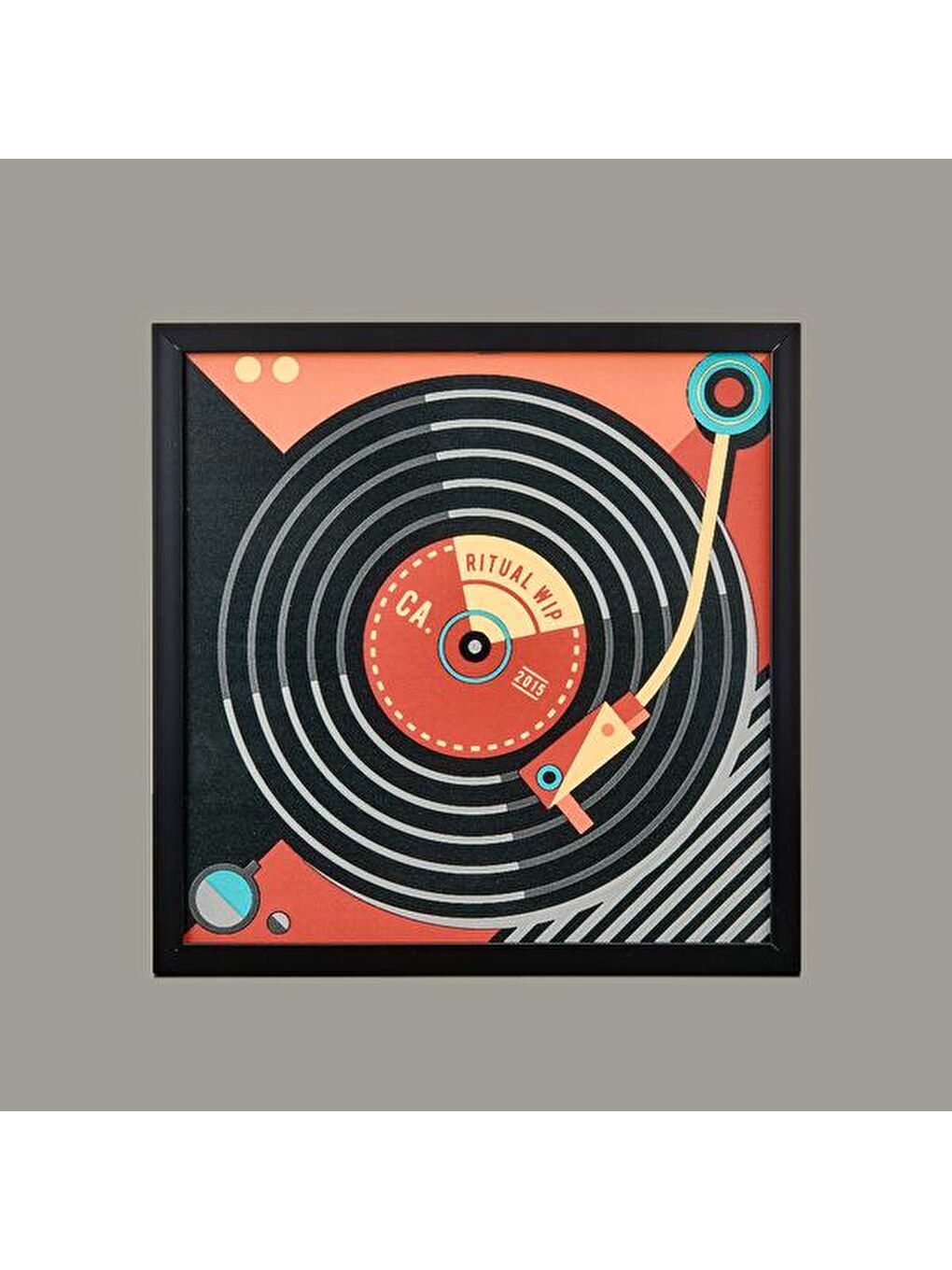 Karışık Deco Pikap Pano Tablo - Renkli - 40x40 cm-3