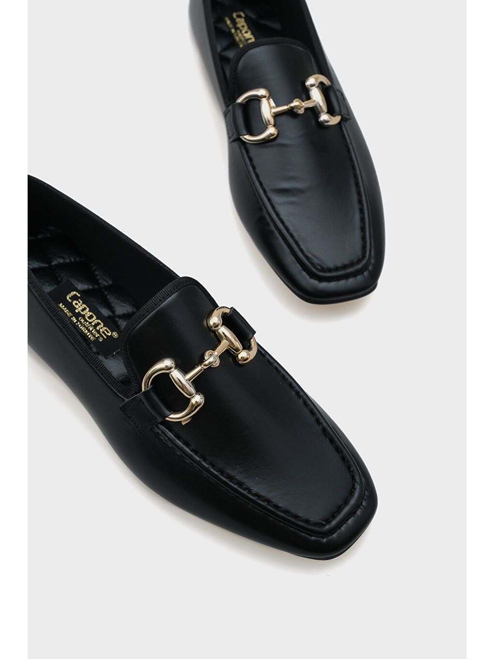 Siyah Candi Metal Tokalı Kadın Loafer-4