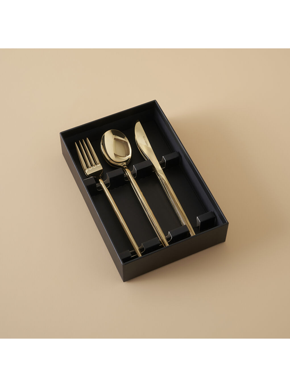 Sarı Siena 18 Parça 6 Kişilik Yemek Çatal Kaşık Bıçak Seti Gold-2