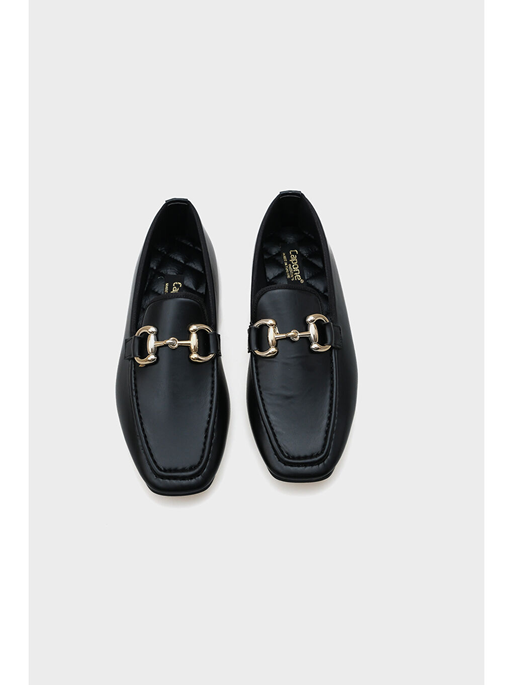 Siyah Candi Metal Tokalı Kadın Loafer-5