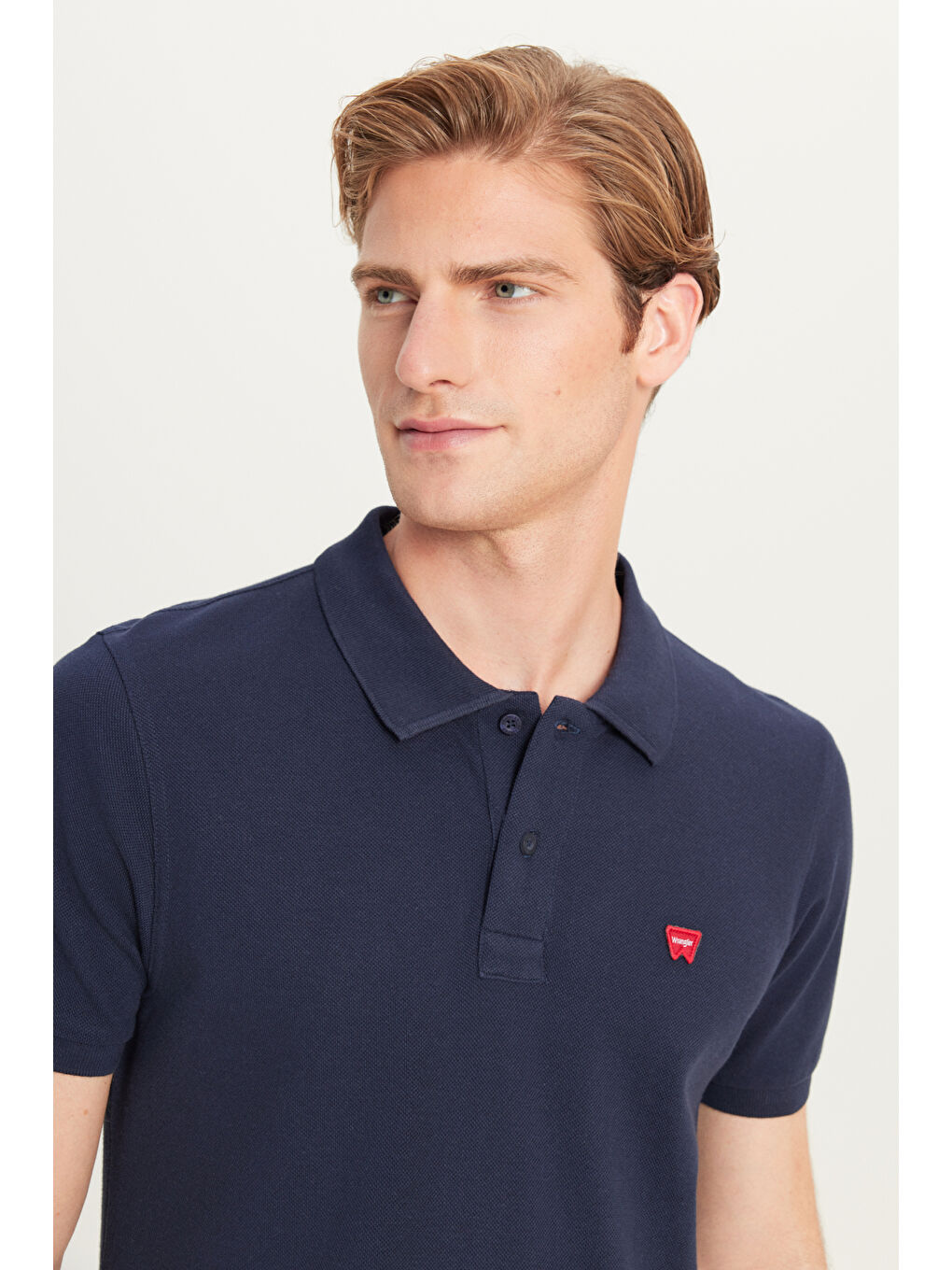 %100 Pamuk Regular Fit Normal Kesim Lacivert Polo Yaka Tişört-3