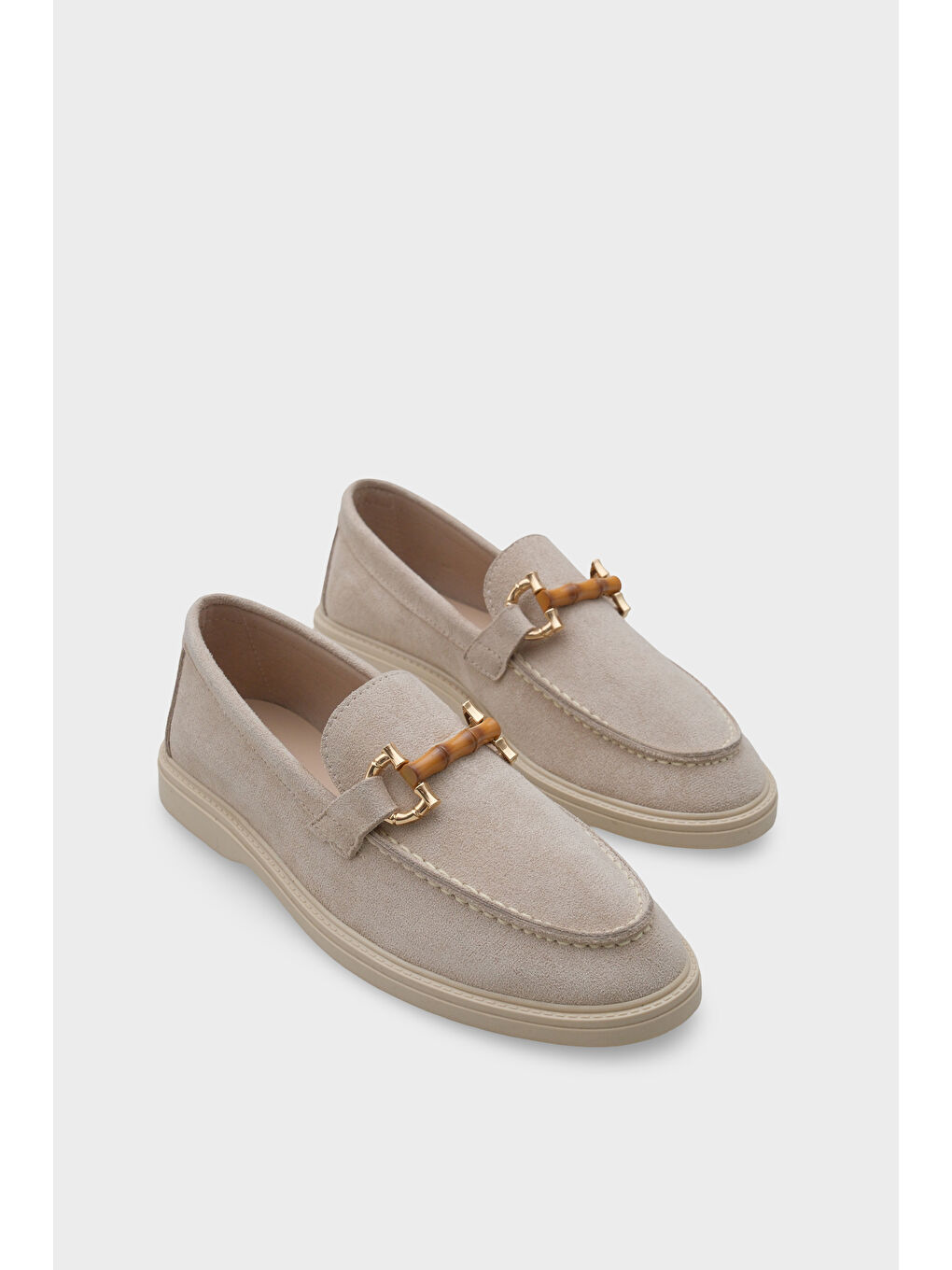 Bej Pauline Tokalı Kadın Loafer-1